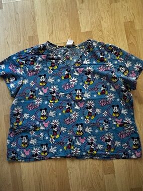 Disney Mickey Mouse Blue and Pink Nursing Srub top